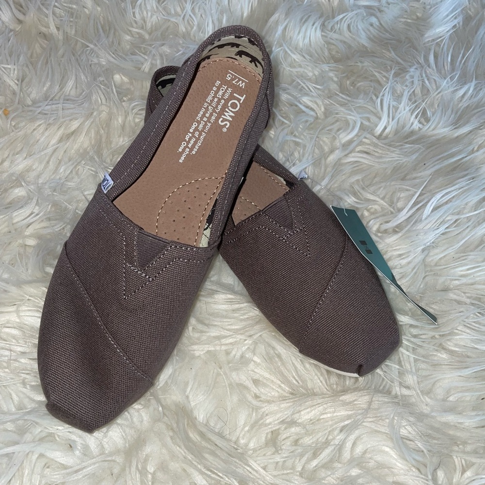 TOMS Alpargata shoes, size 7.5. Gray, Brand new with tags.